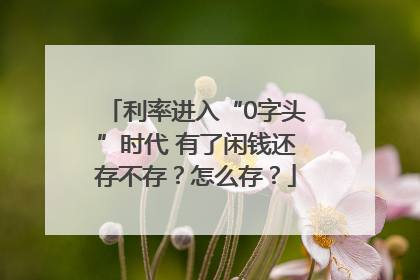 利率进入“0字头”时代 有了闲钱还存不存？怎么存？